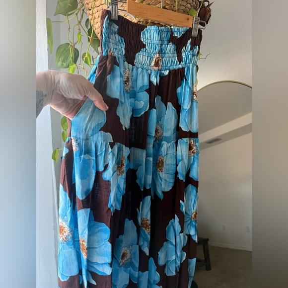 Floral Blue and Brown Skirt Set - Picture 8 of 12